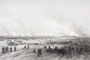 Alonzo Chappel - Landing the troops during the bombardment of Fort Fisher, North Carolina 1864